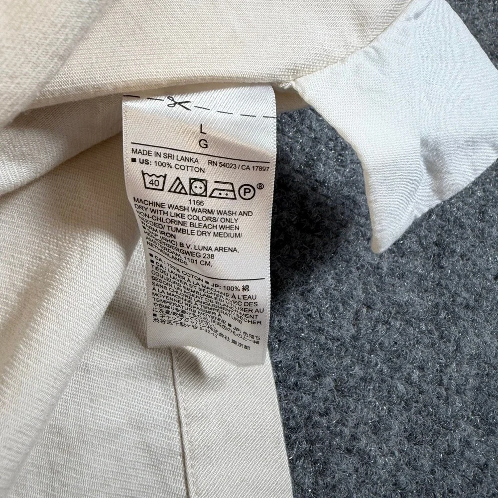 Banana Republic Mens Utility Shirt Stone White Cotton Twill Epaulets L #3948